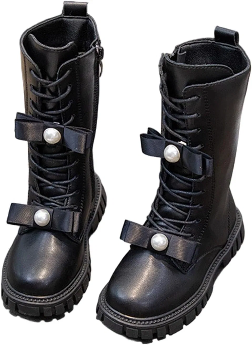 Детские ботинки для девочек на шнуровке Ctreela, Black