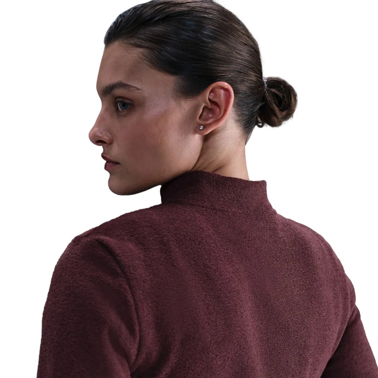 Женская футболка с длинным рукавом Phoenix Plush Nike, цвет Maroon/Maroon — фото 2