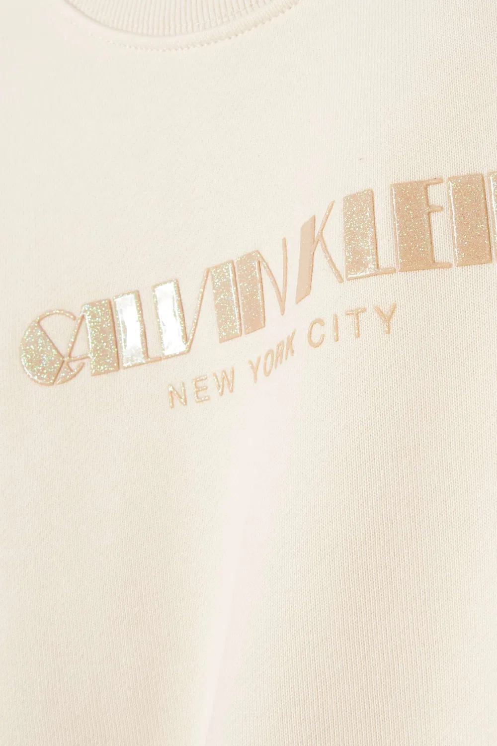 Свитшот с блестящим логотипом Calvin Klein, нейтральный — фото 3