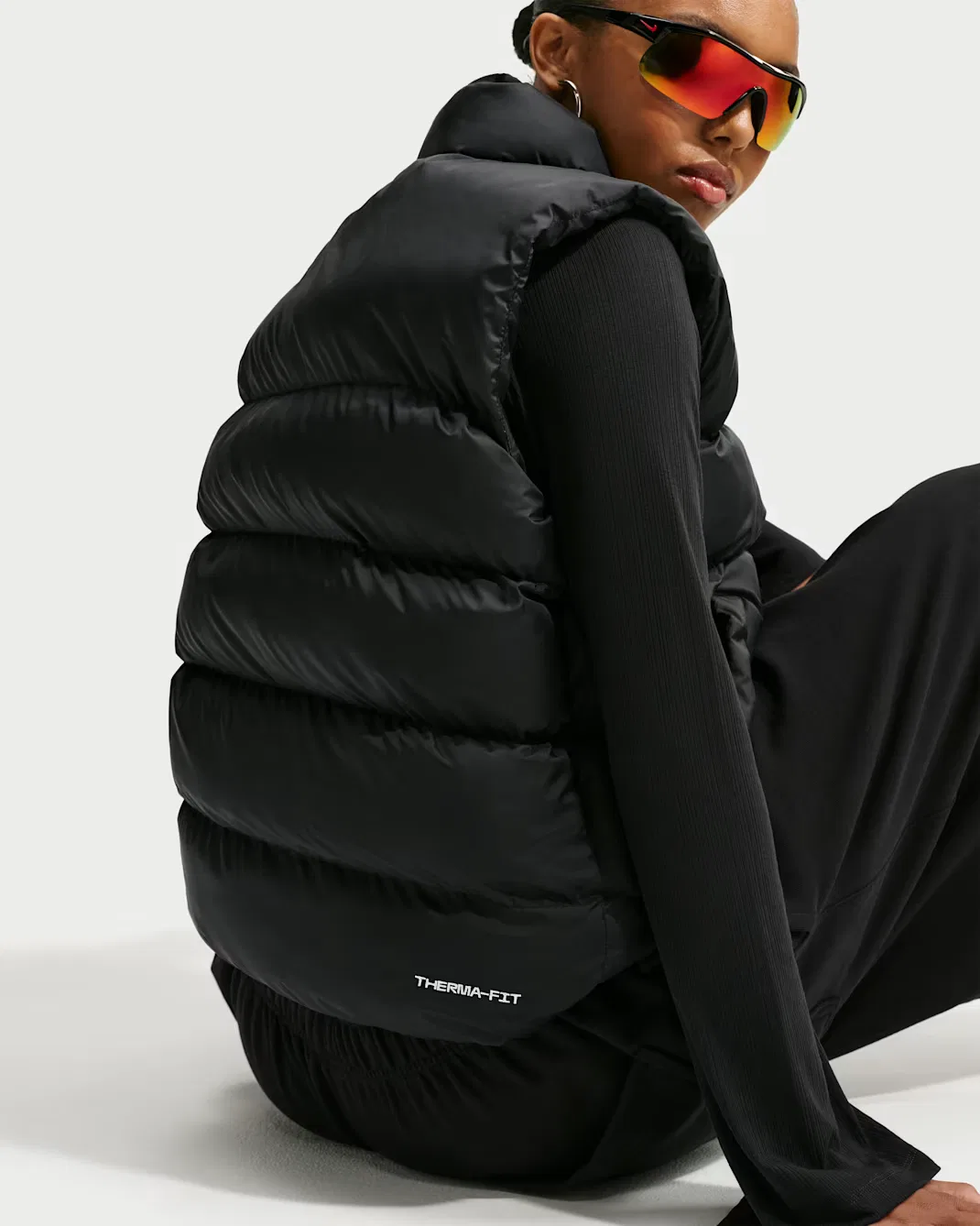 Женский терможилет Therma-FIT Nike Sportswear, Black/Sail — фото 2
