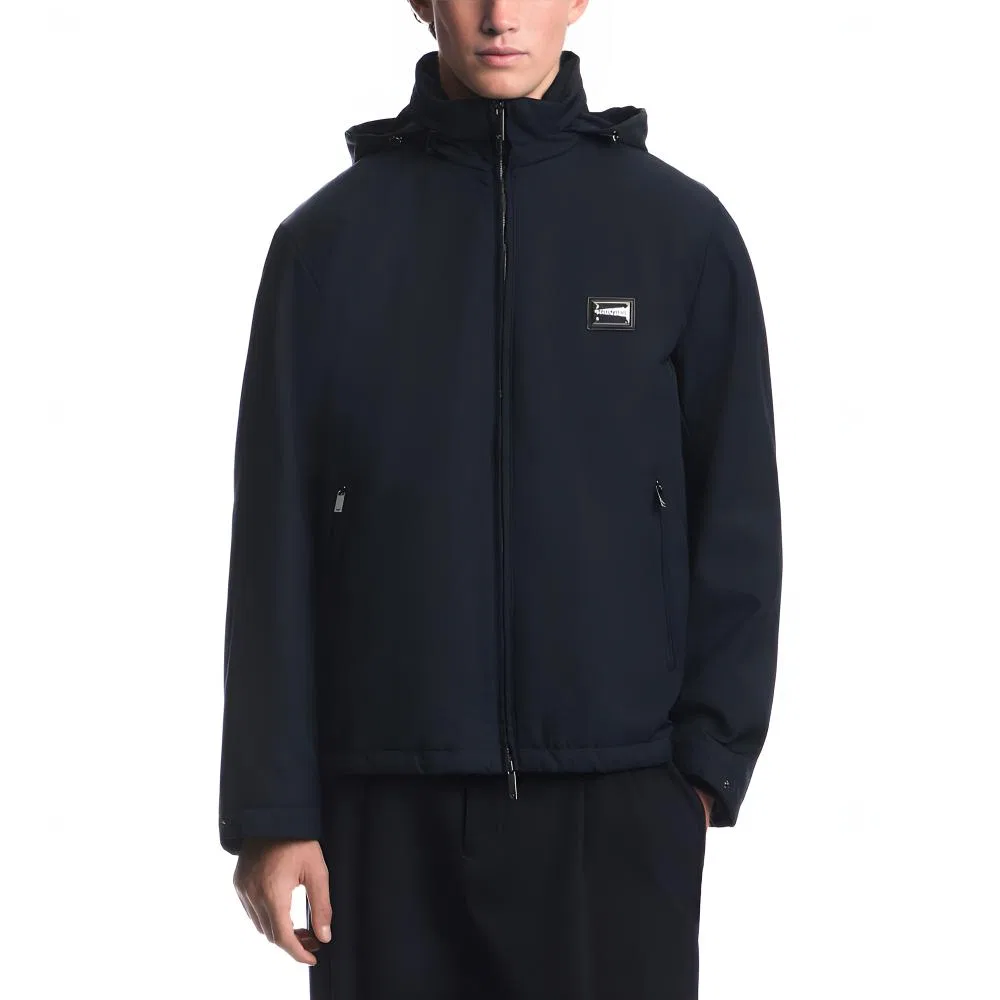 Мужская куртка-пуховик с капюшоном, модель Marine Blue, EMPORIO ARMANI, Marine Blue — фото 4