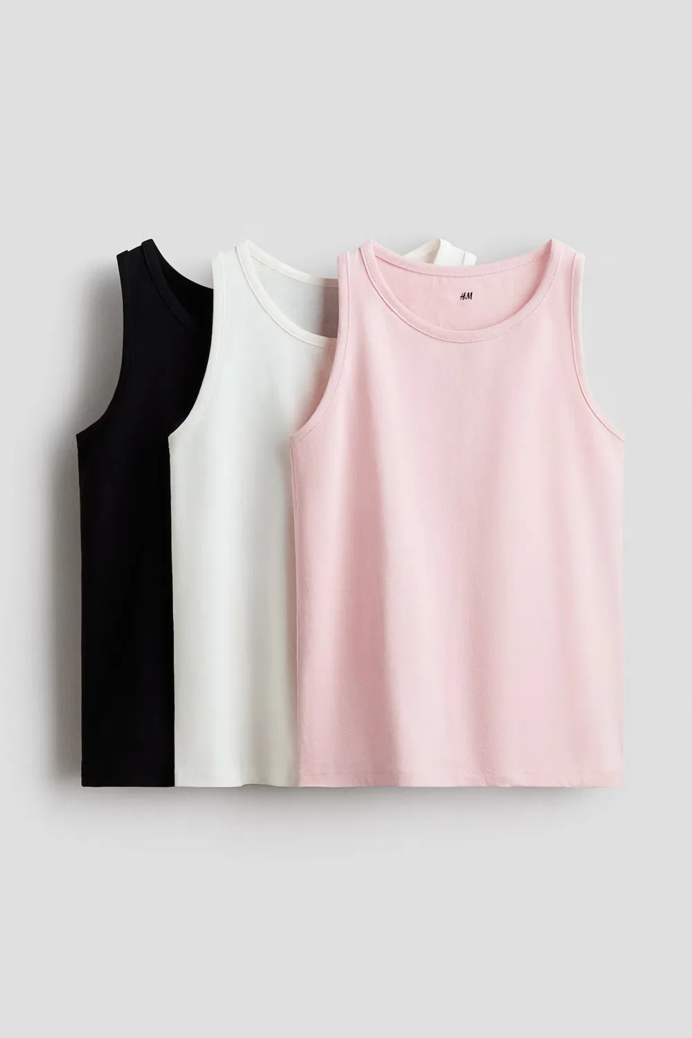 Комплект из 3 маек H&M, Hellrosa/Schwarz/Weiß