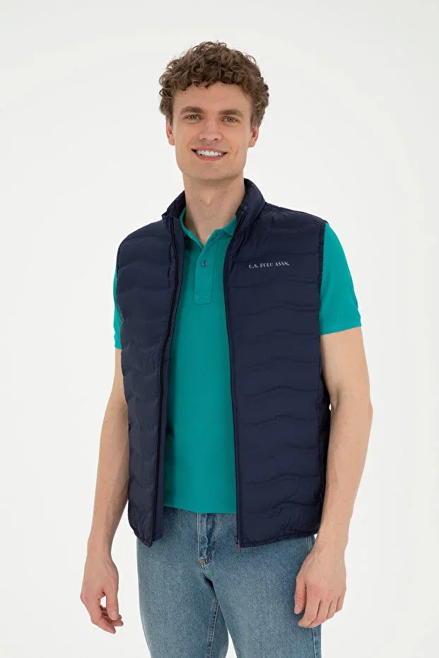 Мужской жилет с воротником-стойкой U.S. Polo Assn., Navy Blue — фото 4