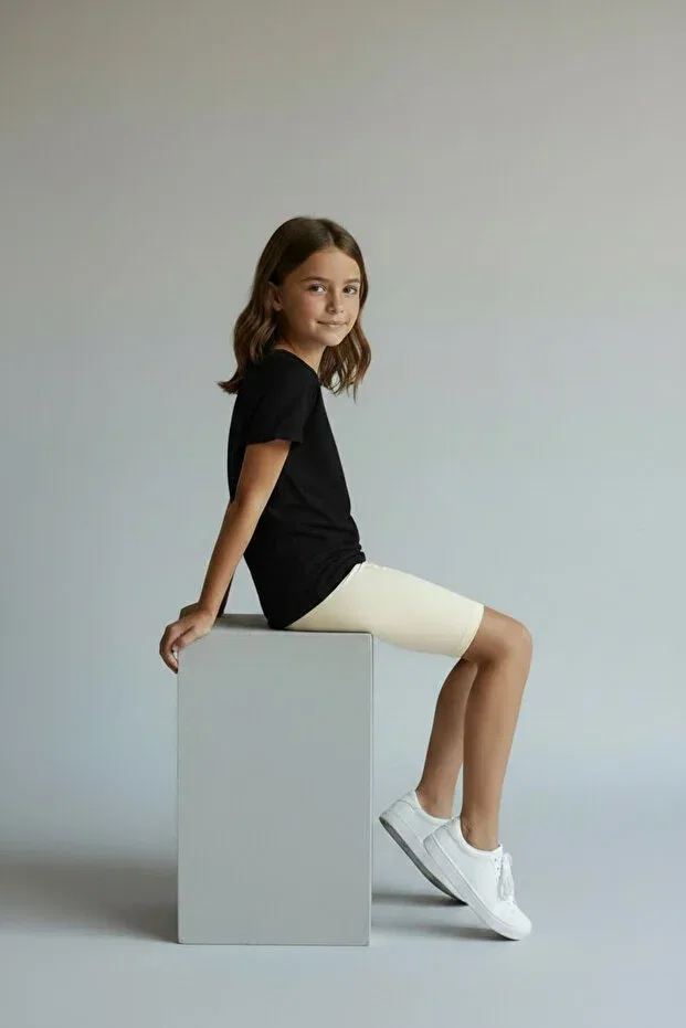 Детская футболка для девочек хлопковая Basic Atölye Kids, T-Shirt Black — фото 3