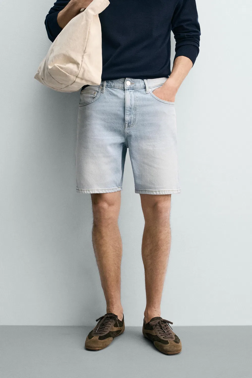 ДЖИНСОВЫЕ ШОРТЫ СТАНДАРТНОГО КРОЯ-БЕРМУДА ZARA, Light Blue — фото 2