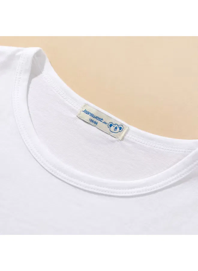 Комплект с коротким рукавом хлопковый 2025 Jeanswest, белый — фото 4