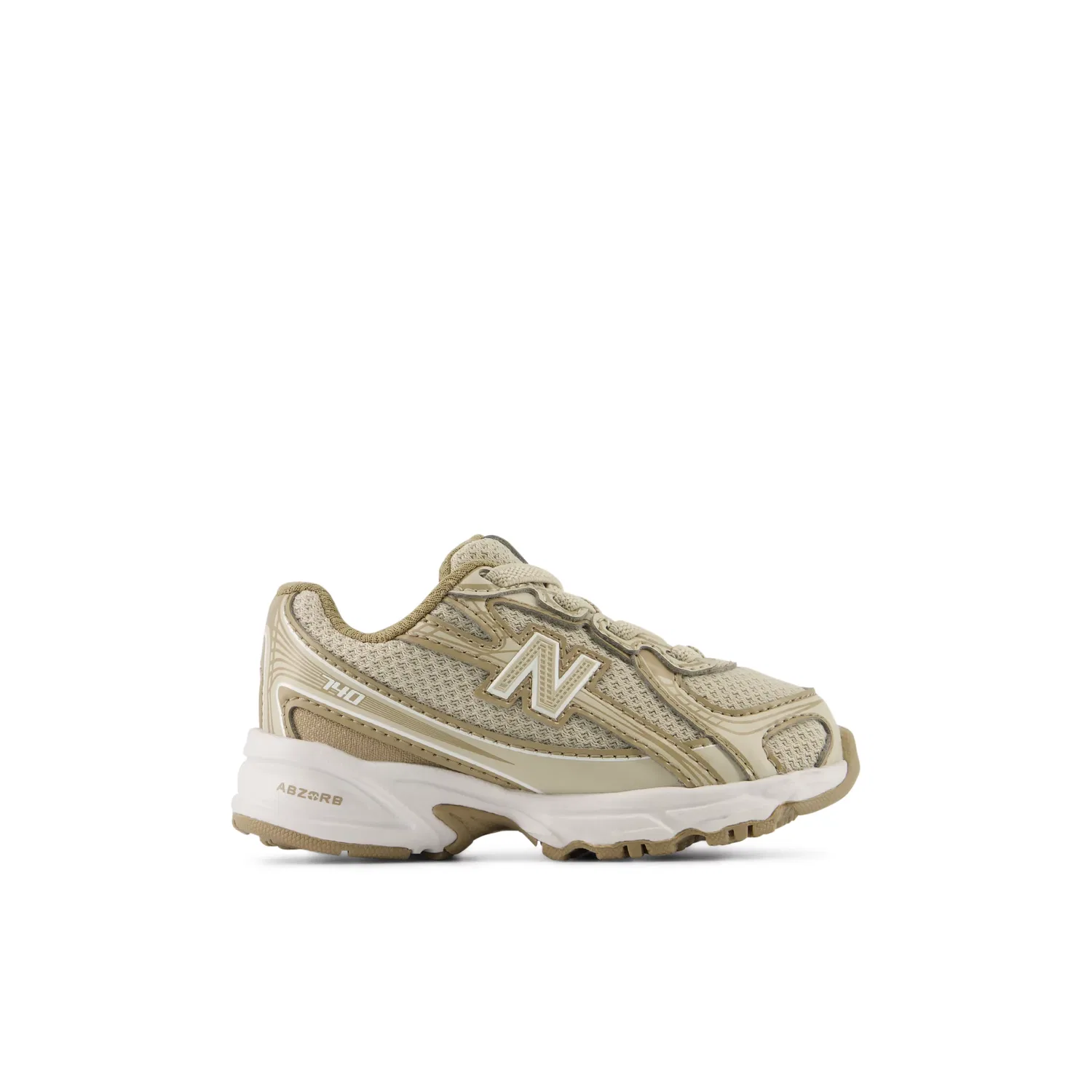 Детские кроссовки на шнурках-резинках с амортизацией 740 Bungee Lace New Balance, Timberwolf With Driftwood