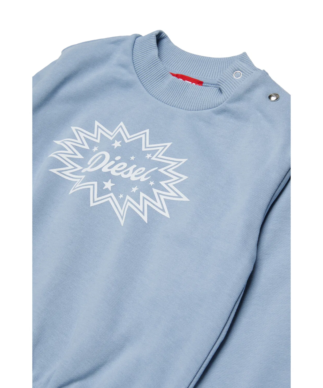 Детский пуловер с длинным рукавомс принтом SFUMB DIESEL, Light Blue — фото 2