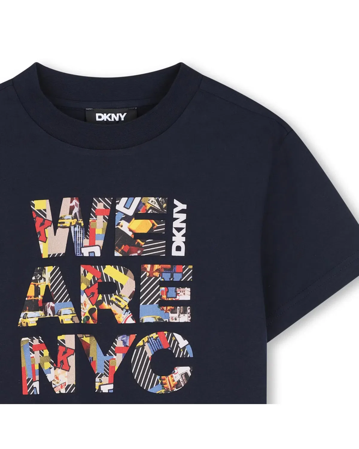 Детская футболка для мальчиков с коротким рукавом с принтом DKNY, Azul Marino — фото 2