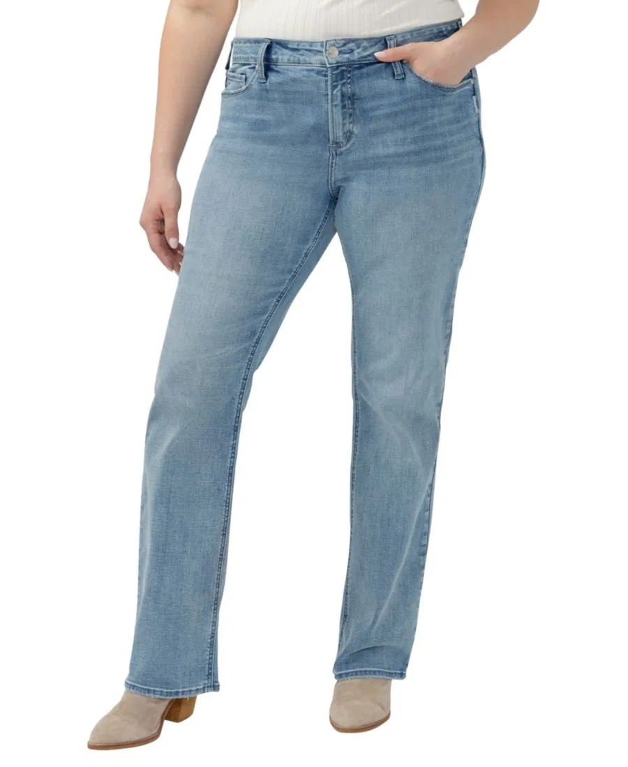 Джинсы клеш с завышенной талией Elyse Plus Size Silver Jeans Co., Backstage