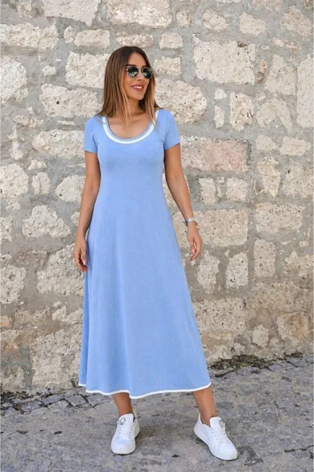 Женское платье с коротким рукавом Pazarcan, Blue