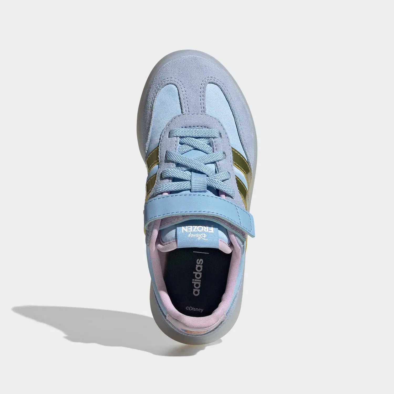 Детские кроссовки с декором Frozen Adidas Sportswear, Glow Blue/Gold Metallic/Ice Lavender — фото 4