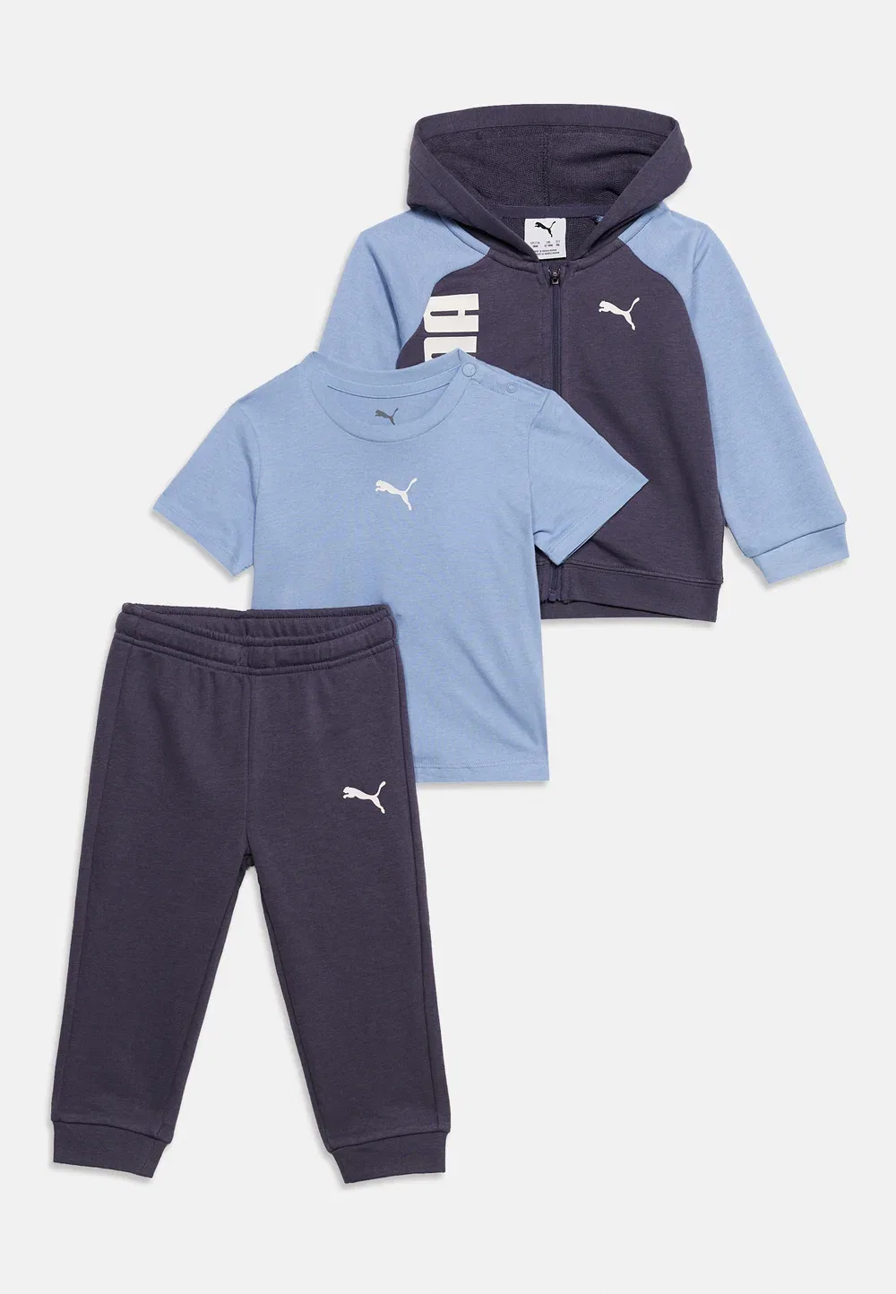 Комплект унисекс: футболка с капюшоном и брюки Minicats - спортивный костюм Puma, Inky Depths — фото 2
