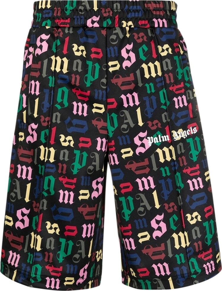 

Шорты Palm Angels Monogram Track Shorts 'Black/Multicolor', черный