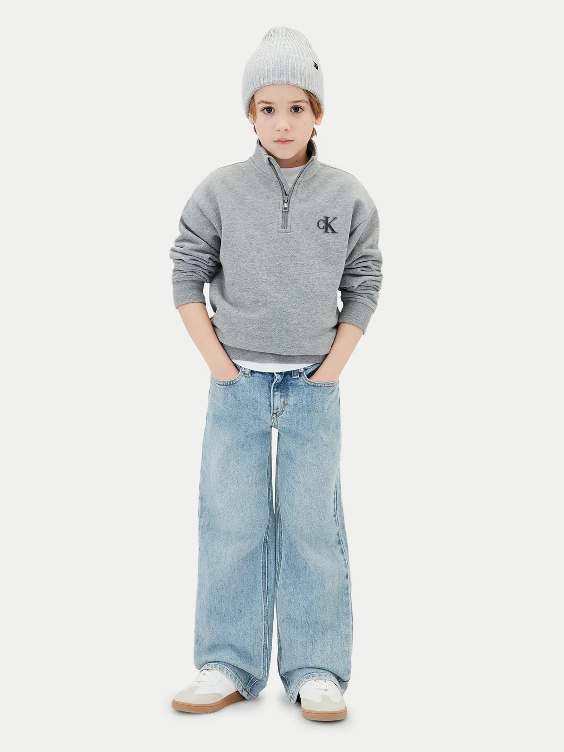 Толстовка стандартного кроя для мальчика Calvin Klein Jeans, серый — фото 2
