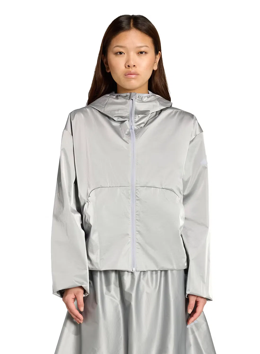 Ветровка свободного кроя City Tech Metallic Holiday Adidas, серебристый