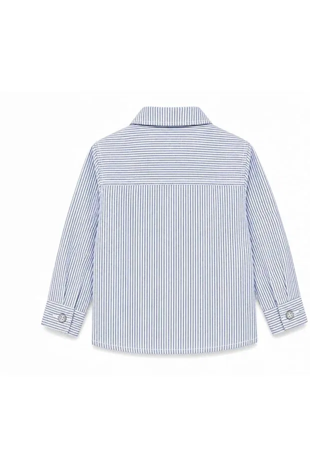 Детская рубашка для мальчиков с длинным рукавом Isis baby boy striped shirt Outlet, Blue — фото 4