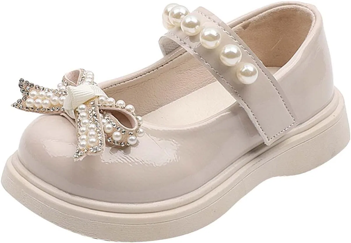 Детские туфли Мэри Джейн на платформе с бантом для девочек, Beige