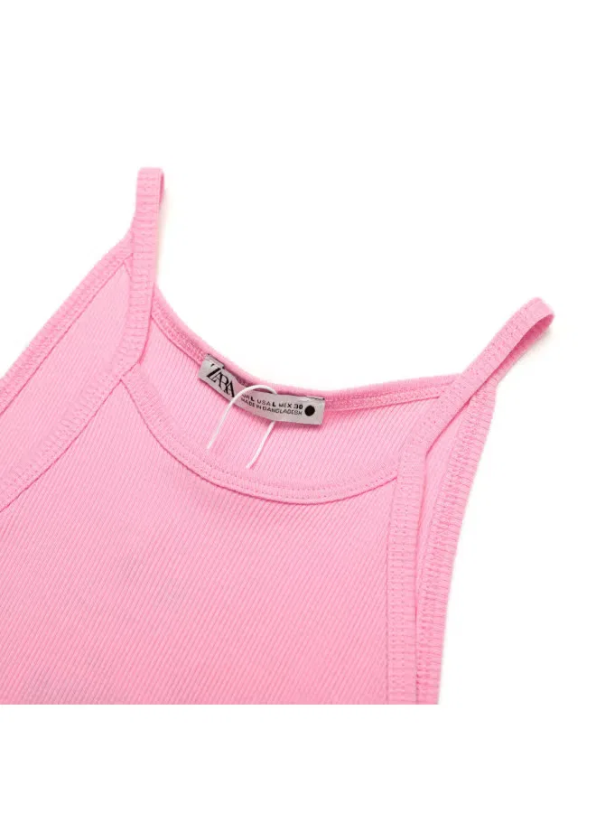 Топ трикотажный с корректирующим эффектом Zara, розовый — фото 4