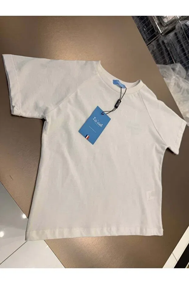 Детская футболка для мальчиков хлопковая Unisex Basic White Oversize T-Shirt Crew Neck Cotton Daily Use Comfortable Fit Connemara, Multicolored — фото 4