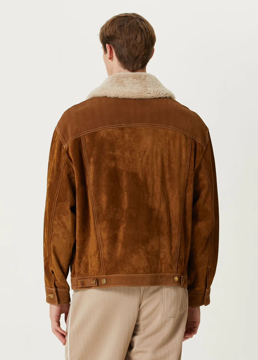 Куртка кожаная Shearling Golden Goose, brown — фото 4