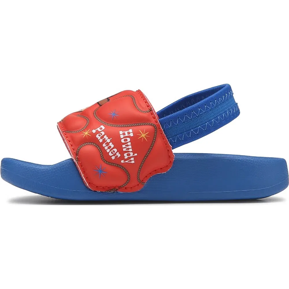 Детские сандалии Adilette с ремешком Toy Story Adidas, Blue/Red Woody — фото 3