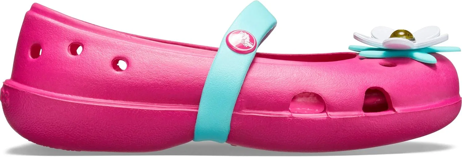 Детские туфли-балетки с шармом Keeley для девочек Crocs, Candy Pink — фото 2
