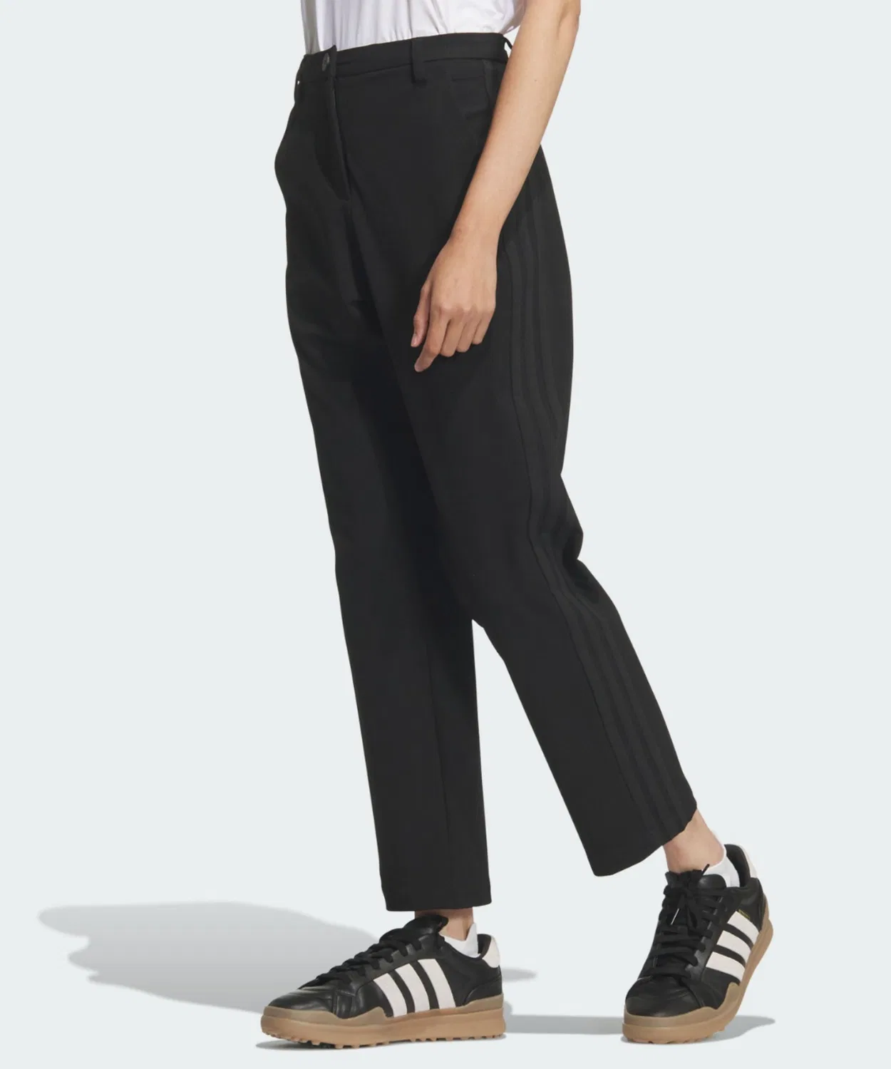 Женские брюки с тремя полосками, модель Three Stripes Ankle Pants, Adidas, Black