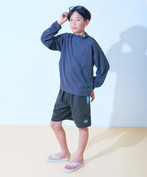 Детские плавки-шорты с принтом UV-защитные Surf Pants devirock, Dark Navy — фото 3