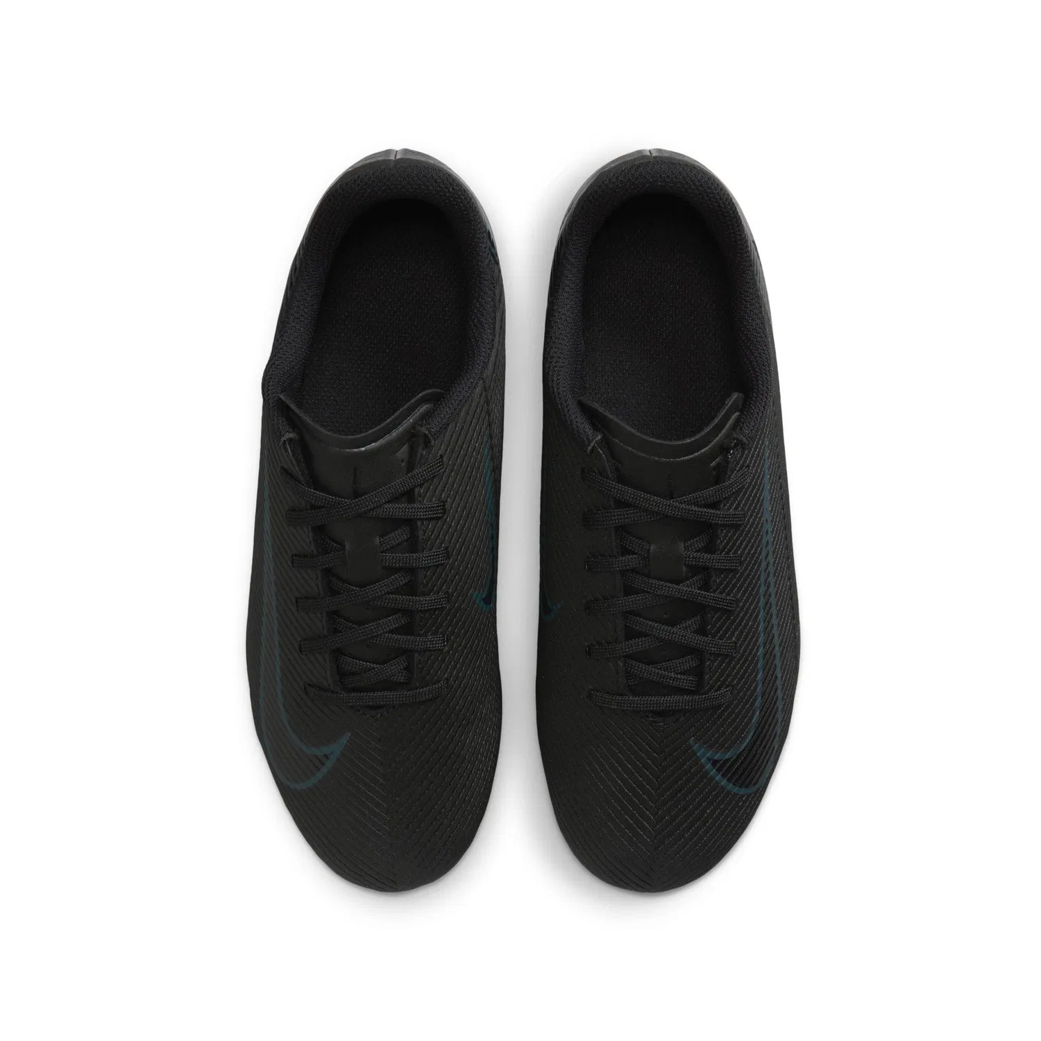 Детские кроссовки для мальчиков с шнуровкой NIKE Jr. Mercurial Vapor 16 Club NIKE, Black Black Deep Jungle — фото 4