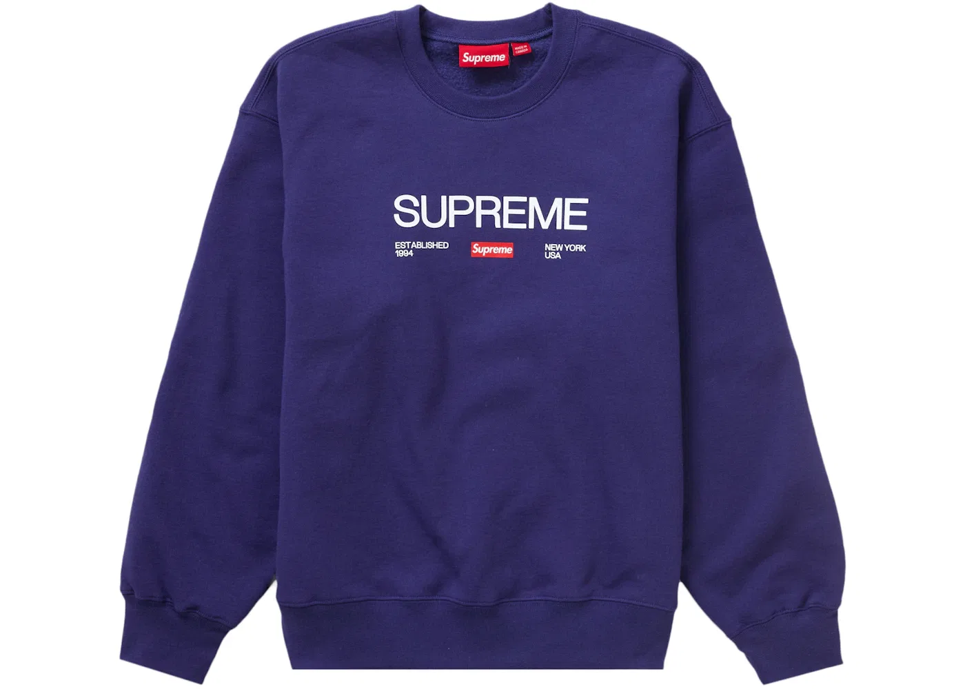 Мужской свитшот с принтом Supreme Crewneck, Washed Navy