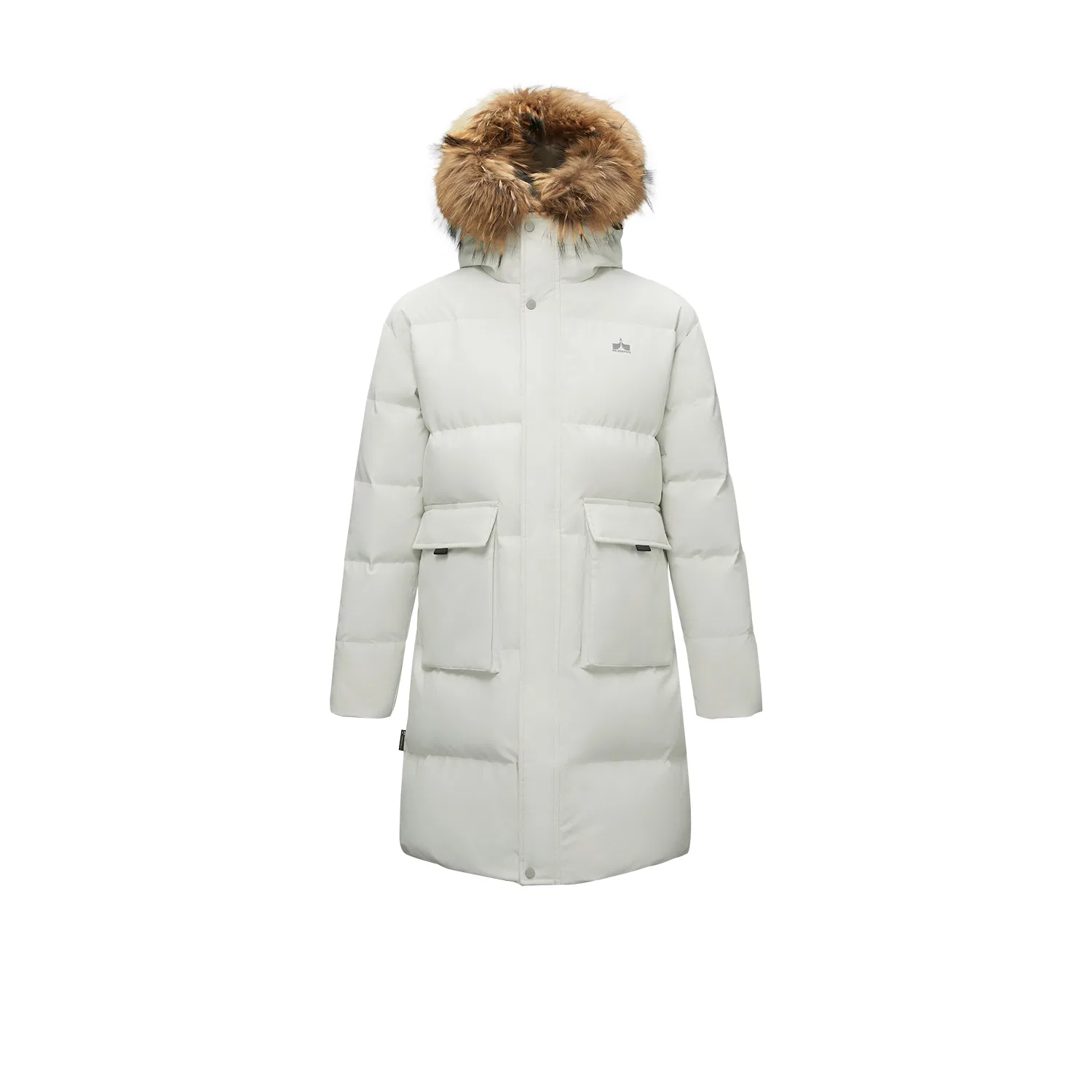 Детский пуховик с капюшоном, с принтом, HLA, Beige Apricot