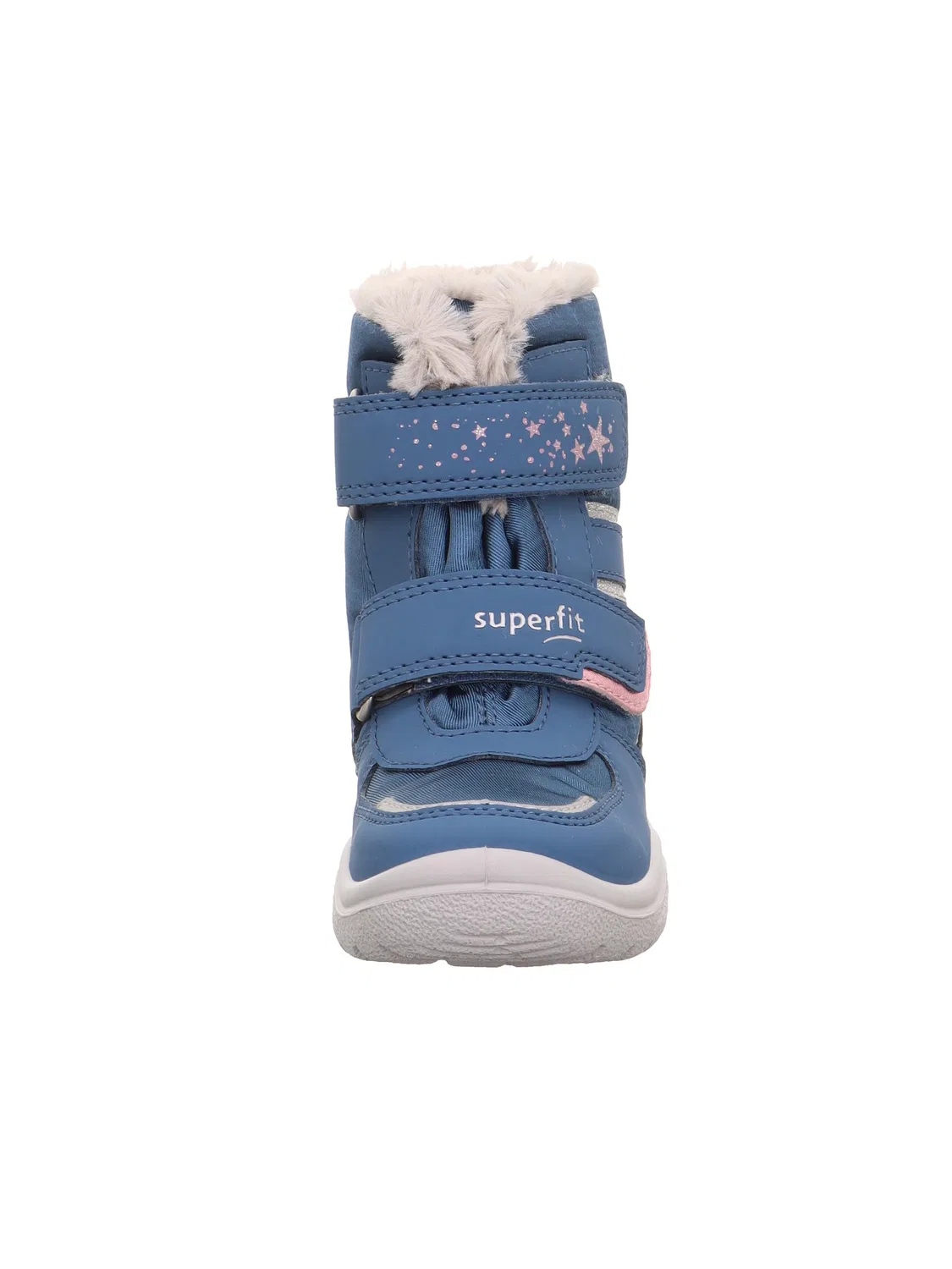 Детские снежные ботинки для девочек с принтом Crystal Superfit, Blue Grey 8020 — фото 2