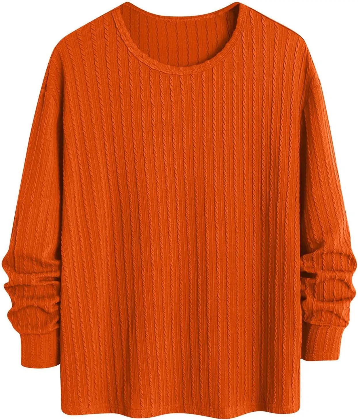 Мужская повседневная футболка с длинным рукавом, Orange — фото 4