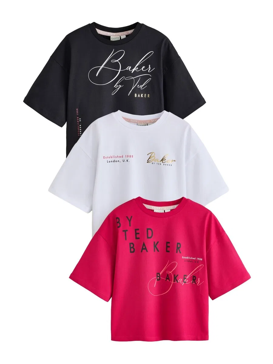 Футболка Baker by Ted Baker в темно-синем, розовом и белом цветах