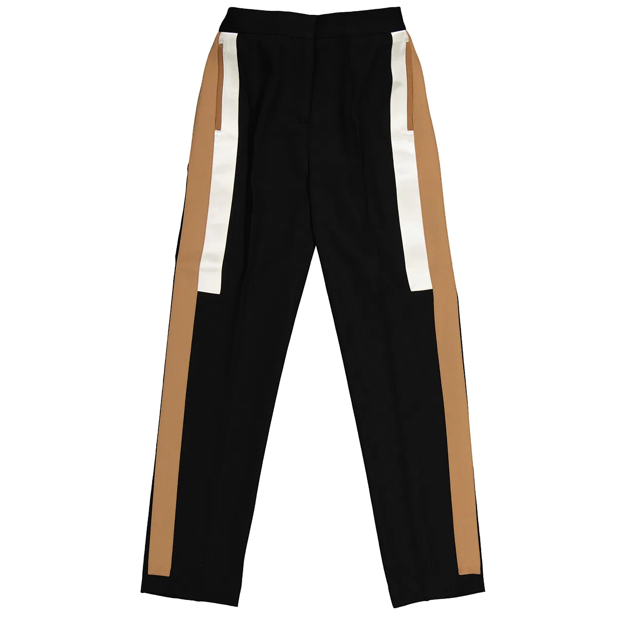 Брюки женские шерстяные с отделкой полосками Ladies Stripe Detail Wool Tailored Trousers Burberry, Black — фото 4