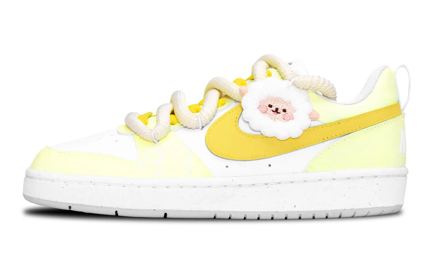 

Кроссовки Nike Court Borough Skateboarding Shoes Women's Low-top Yellow/White, цвет White/Varsity Maize