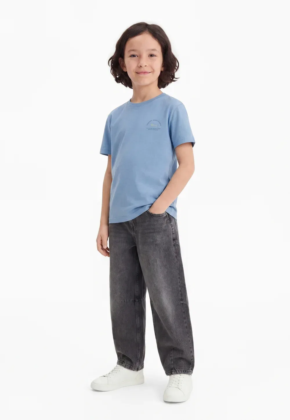 Джинсы Nkfbella barrel свободного кроя Name It, Medium Grey Denim