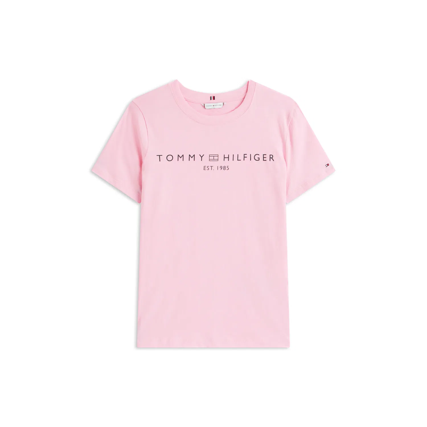 Женская хлопковая футболка с логотипом Tommy Hilfiger, Classic Pink — фото 4