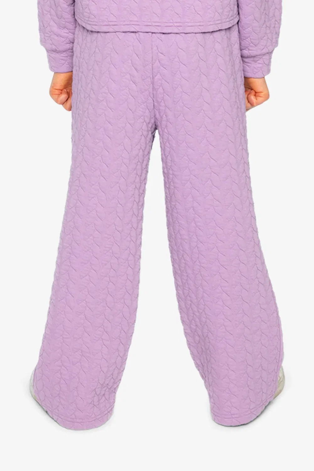 Детские брюки с широкими штанинами с жаккардовым узором Wide Leg Jacquard Deux par Deux, фиолетовый — фото 4