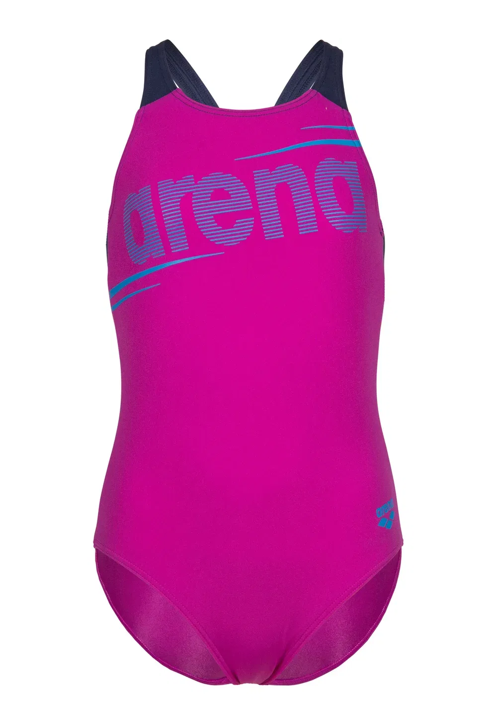 Купальник с выразительным V-образным вырезом на спине Arena, Very Fuchsia-Navy