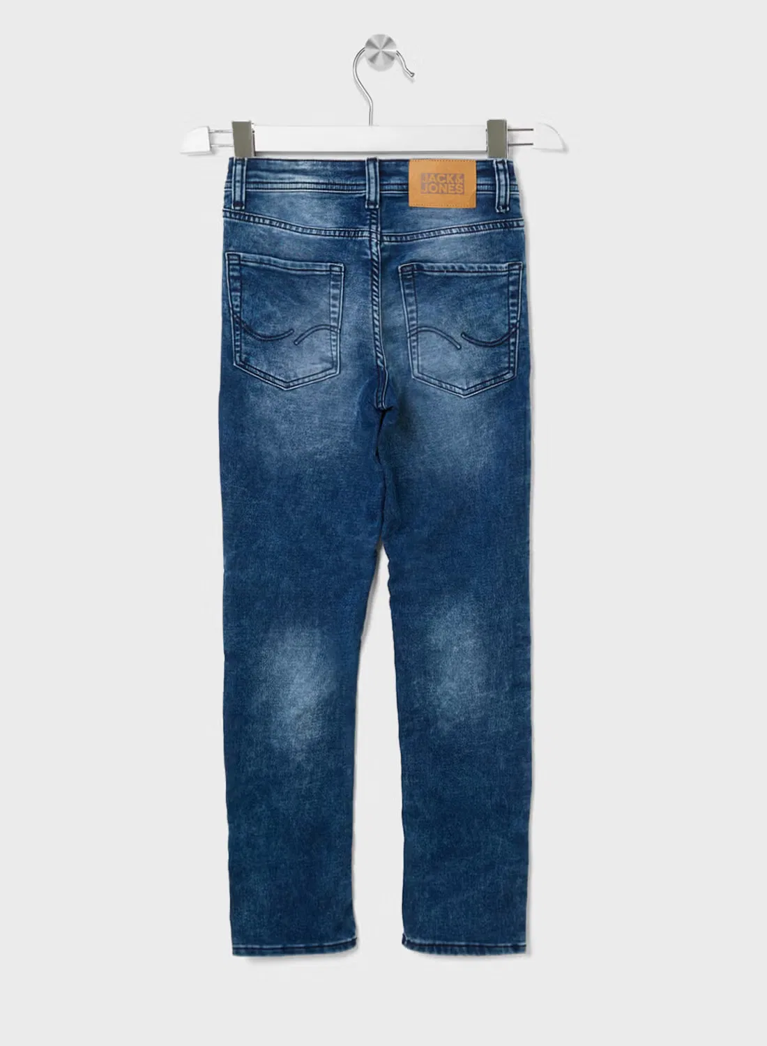 Джинсы прямого кроя для мальчиков JJIGLENN JJORIGINAL NA216 Jack & Jones Junior, синий деним — фото 2