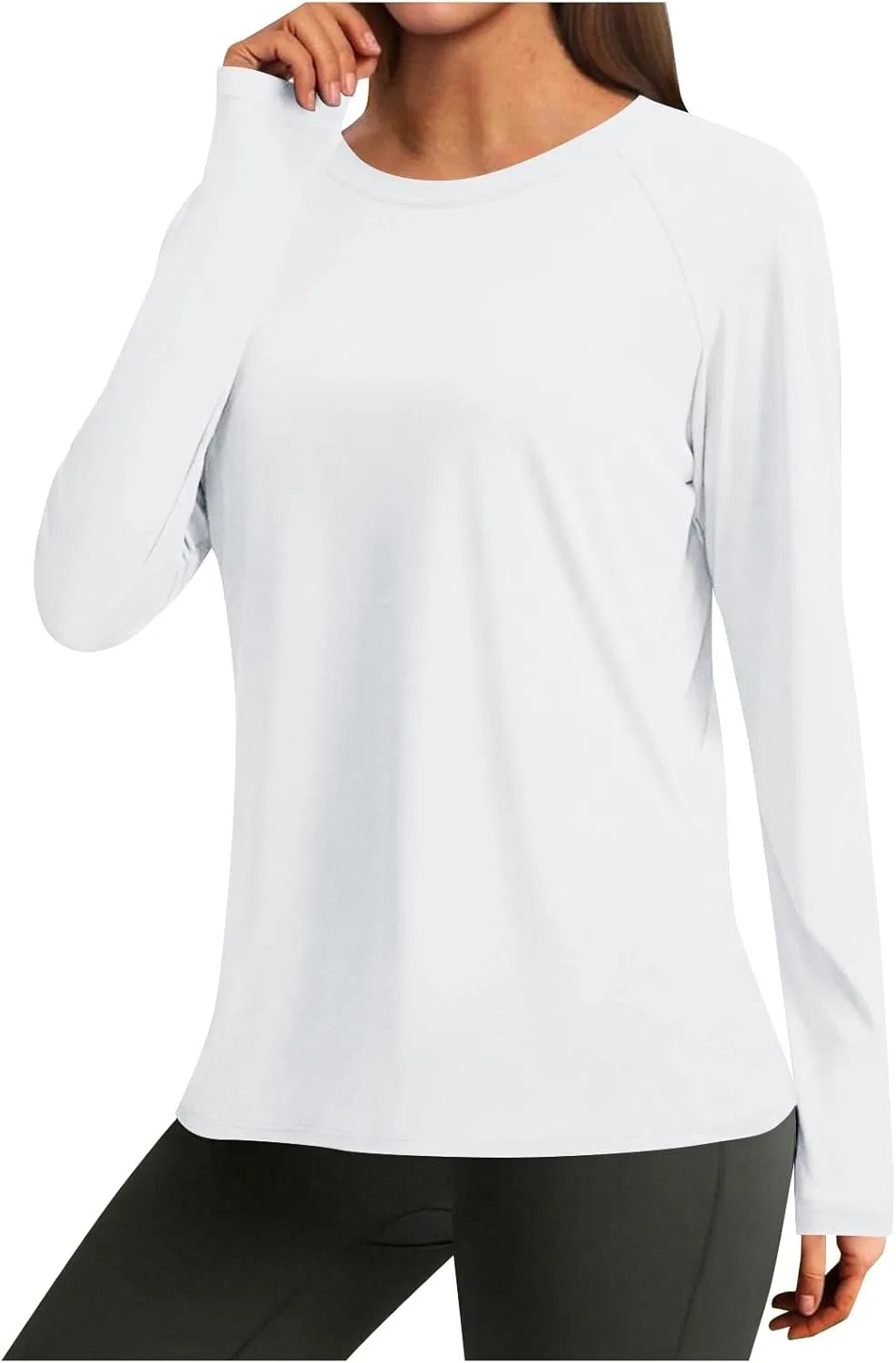 Женская солнцезащитная футболка с длинным рукавом UPF 50+ Women's Sun Shirts, White — фото 4