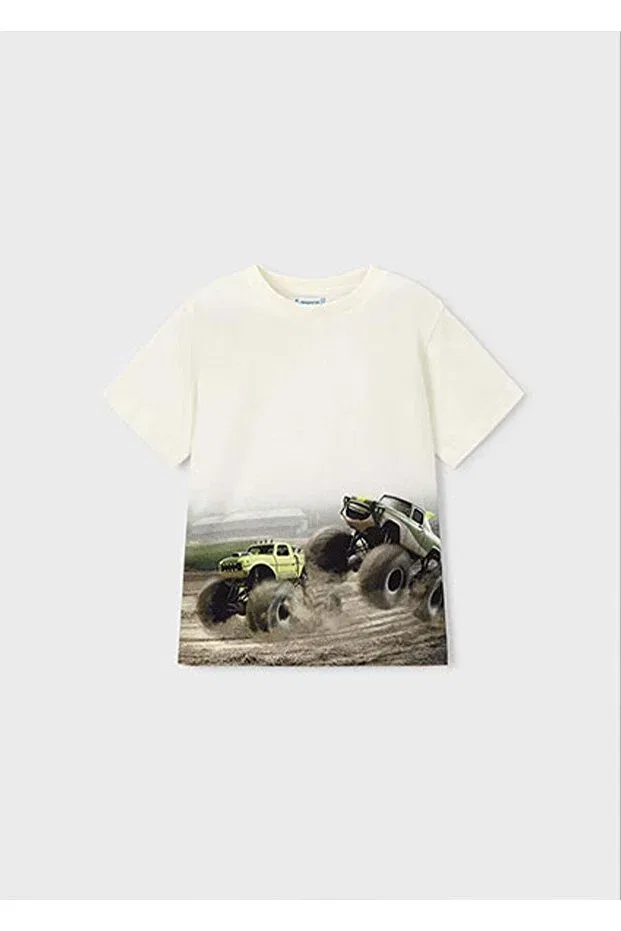 Детская футболка для мальчиков с принтом Summer Boys' Printed Tshirt Mayoral, Ecru — фото 2