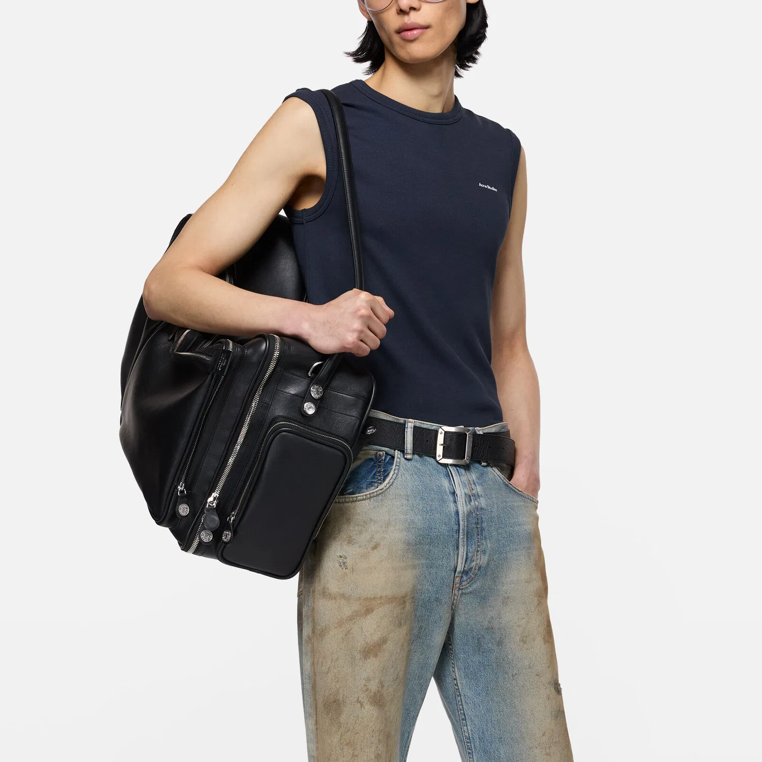 Мужская майка с круглым вырезом Marine Blue Acne Studios, Marine Blue — фото 4