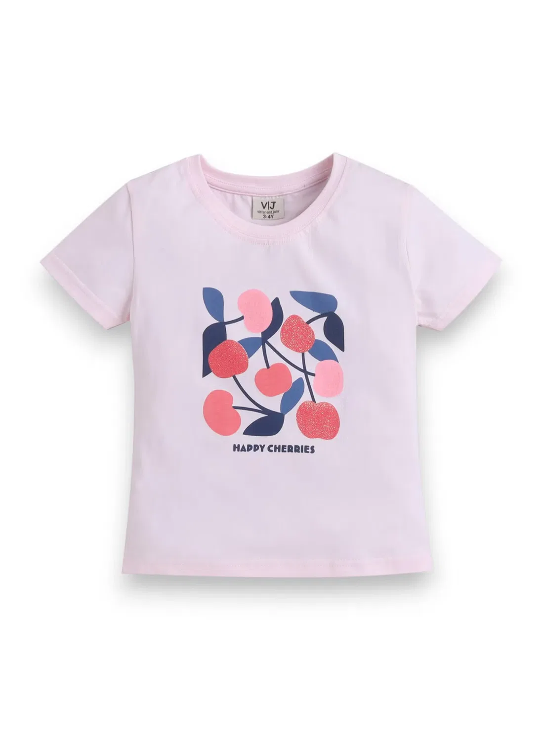 Комплект пижамы с принтом вишни, модель Cherry Print, Victor And Jane, светло-розовый — фото 4
