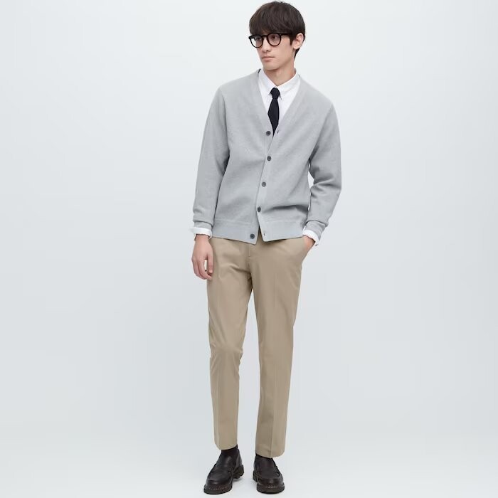 Мужские брюки Airsense Uniqlo Ultra Light Cotton-like (короткие), тёмно-бежевый