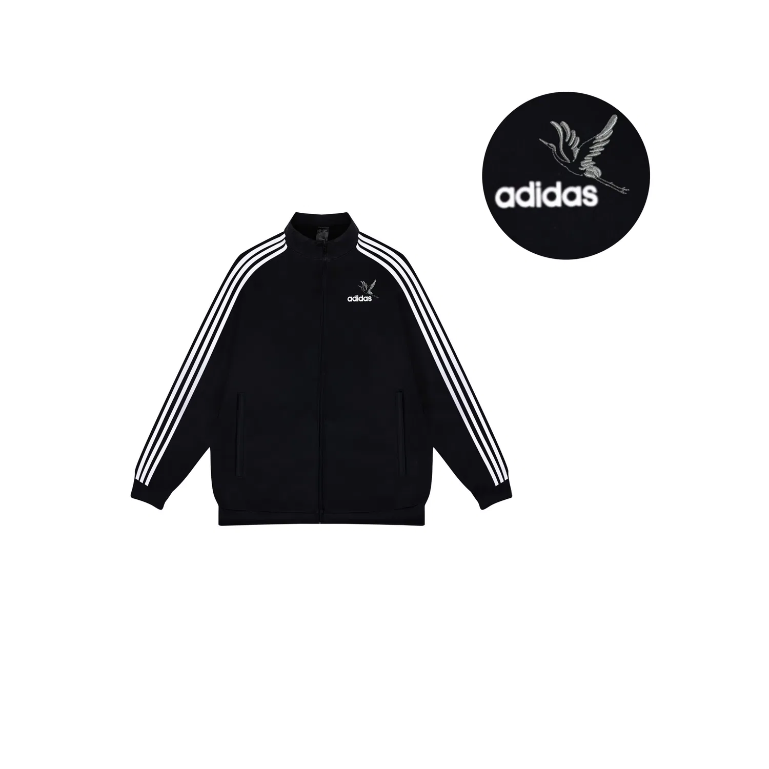 Женское худи с принтом ESSENTIALS Adidas, Chinese Style Black Crane — фото 3