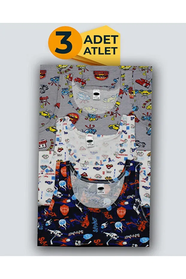 Детское для мальчиков футболка с принтом 3-Piece quality cotton men's t-shirt Beyaztoptan, Multicolor