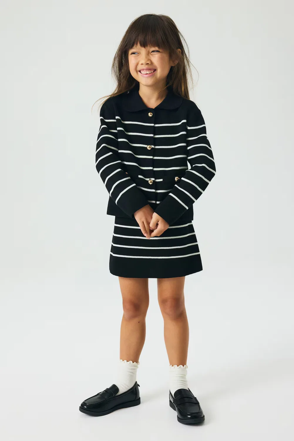 Комплект из двух предметов из тонкого трикотажа H&M, Schwarz/Weiß Gestreift
